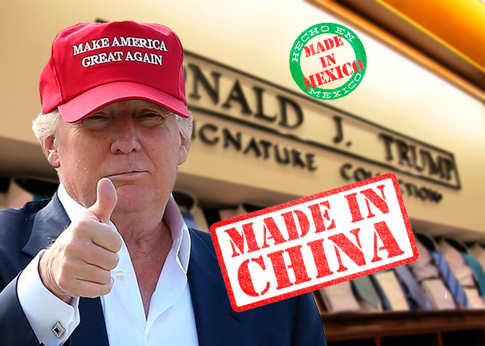 En manos de mexicanos, nicas y chinos está la ropa de Donald Trump