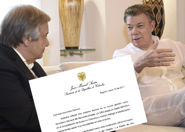 La carta de Santos al Secretario general de la ONU con la que se blindan los Acuerdos