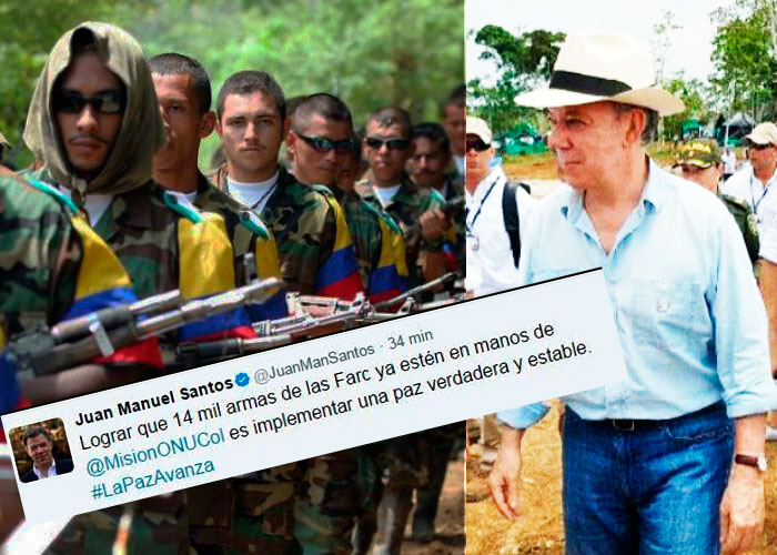 La embarrada de Santos en Twitter con las armas de las Farc