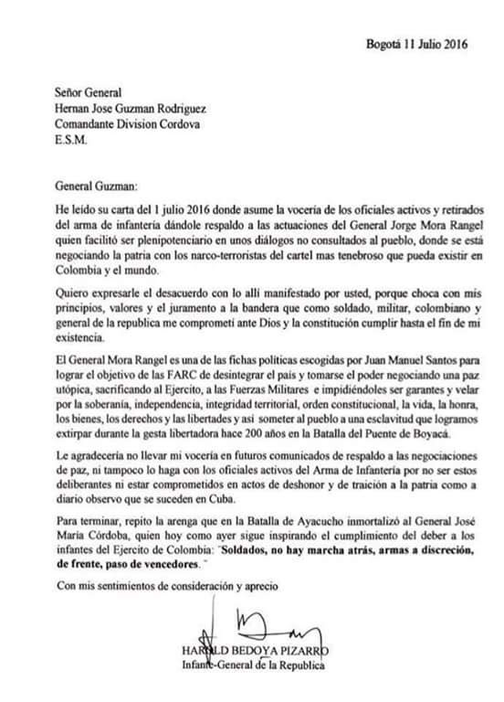  - La última batalla del general Harold Bedoya (Q.E.P.D) contra el proceso de paz