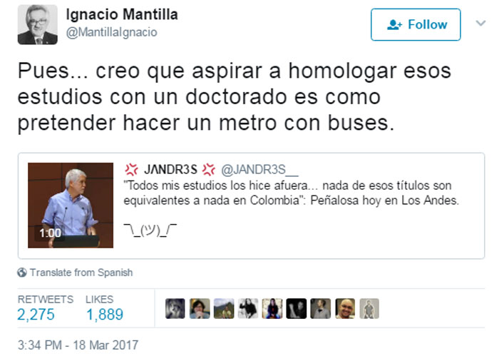 El chiste del rector de la Universidad Nacional sobre Peñalosa y sus títulos