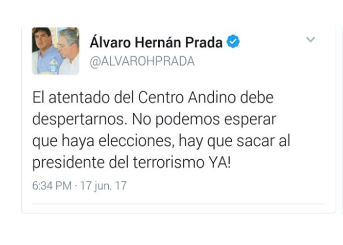 ¿Por qué se aprovechan del atentado de Andino para hacer política?