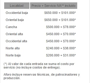  - Voy a ir al concierto de U2 así me enfurezca pagar el recargo de TuBoleta