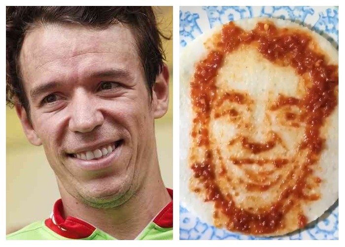 Pintado con hogao quedó Rigoberto Urán sobre una arepa