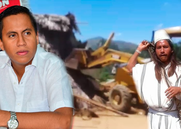 Video: Con un buldócer el ESMAD persigue a los Arhuacos en el César