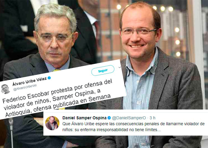 A Uribe se le subió el tono en redes y llamó al periodista Daniel Samper, 