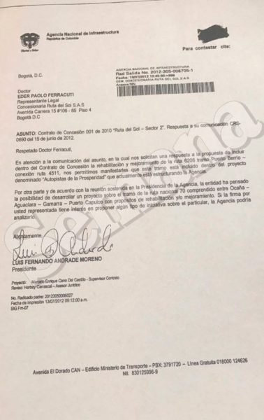  - La reunión en la ANI con Ferracuti de Odebrecht que le costó a Luis Fernando Andrade su libertad libertad