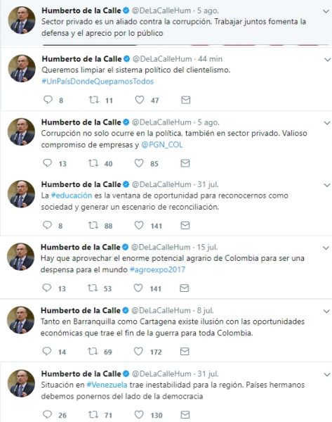  - Los 5 políticos colombianos más sosos en la redes