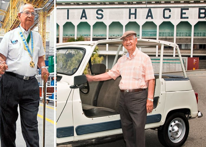 Cumpliendo 98 años don Jose María Acevedo sigue en su fábrica HACEB