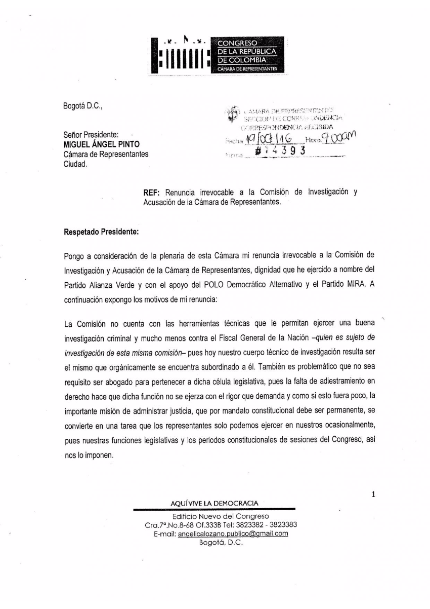 "La Comisión de Acusaciones es un modelo hecho para la 