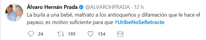  - “Faltaba más retractarse ante un patán como Daniel Samper” Los seguidores de Uribe le piden que no se retracte