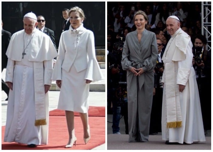 Las diseñadoras que crearon los polémicos vestidos de Tutina durante la visita del Papa