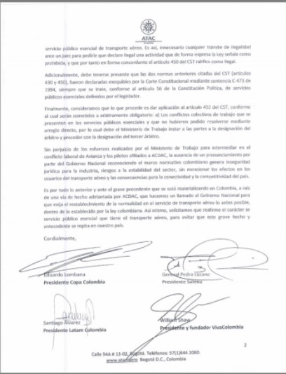  - Tirón de orejas al gobierno de las otras aerolíneas