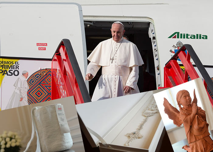 Los regalos que le dieron al papa Francisco a la llegada a Bogotá