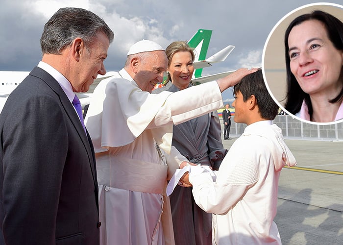 El primer regalo que le dieron al Papa era de Emmanuel, el hijo que Clara Rojas tuvo en su secuestro