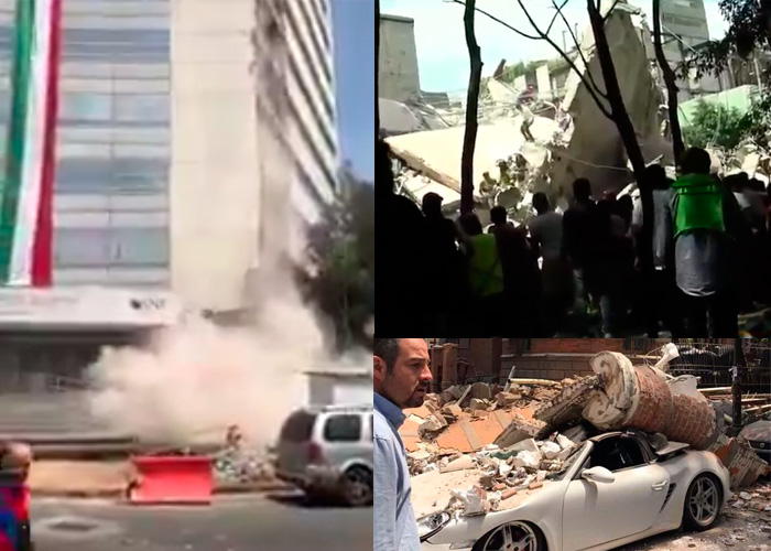 VIDEOS: 32 años después un terremoto vuelve a estremecer Ciudad de México