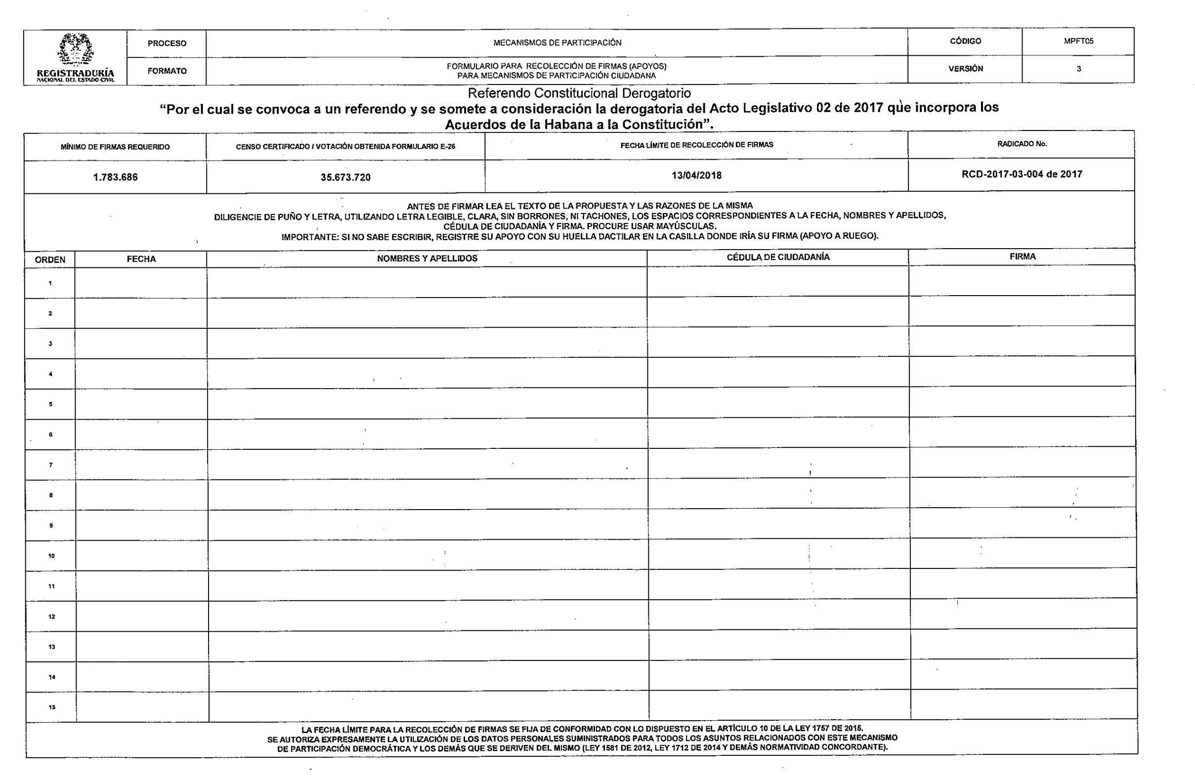  - Circulan ya los 3 formularios con los que el uribismo busca tumbar la JEP