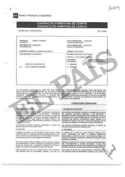  - Los USD .5 millones de Odebrecht al ex viceministro García fueron a dar al paraíso fiscal de Andorra