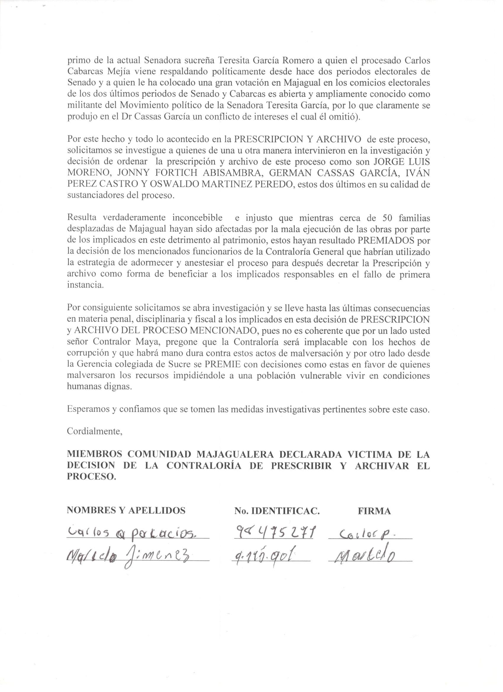  - Contralor General, ¿por qué se prescribió y archivó el proceso de responsabilidad fiscal del proyecto de vivienda El Jobo en Majagual?