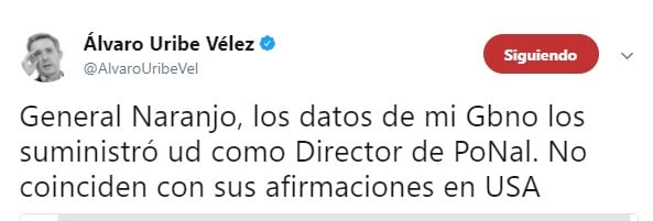 Recorderis de Uribe a Naranjo: unas son sus cuentas como director de la Policia y otras como vicepresidente - -- Las2orillas - Recorderis de Uribe a Naranjo: unas son sus cuentas como director de la Policia y otras como vicepresidente