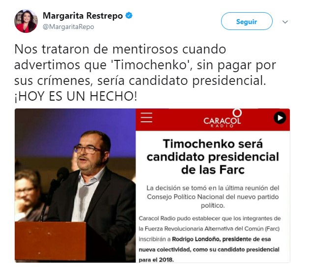  - Avalancha uribista contra Santos y Timochenko