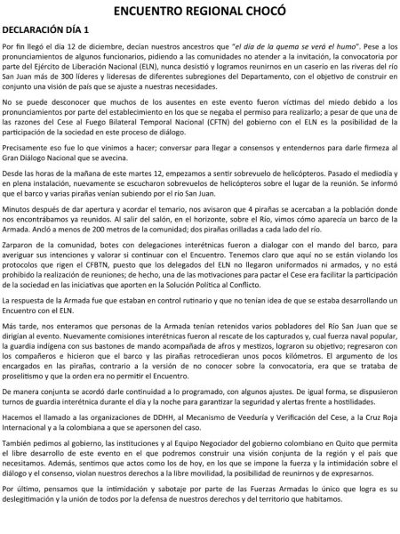 El encuentro del comandante Uriel del ELN en el Chocó en medio de 4 barcos de la Armada: VIDEO - -- Las2orillas - El encuentro del comandante Uriel del ELN en el Chocó en medio de 4 barcos de la Armada: VIDEO