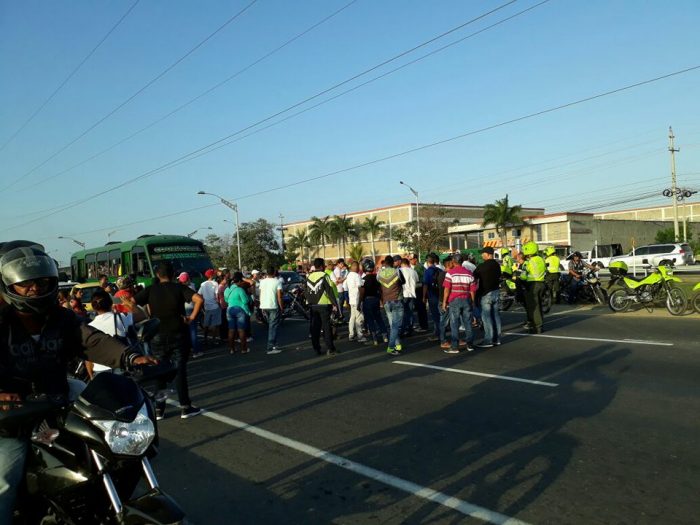 Protestas por problemas de movilidad en la avenida circunvalar de Barranquilla