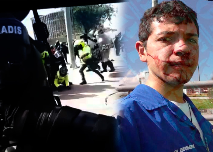 VIDEO: El Policía que pateó con sevicia la cara de un motociclista en Bogotá