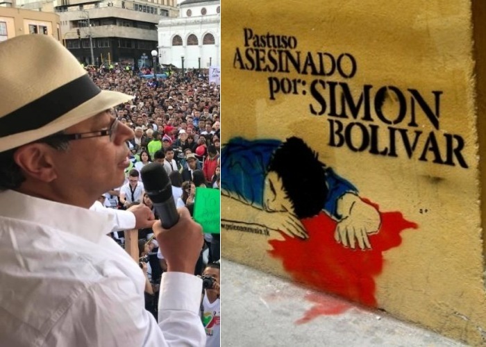Para los pastusos, Gustavo Petro es igual de peligroso que Simón Bolívar