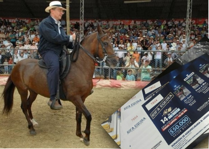 Álvaro Uribe regala 3 caballos de $240 millones para rifar
