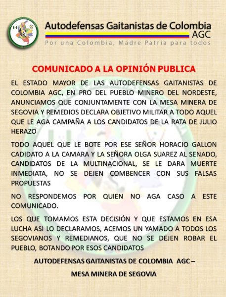  - Autodefensas Gaitanistas irrumpen con violencia en las elecciones