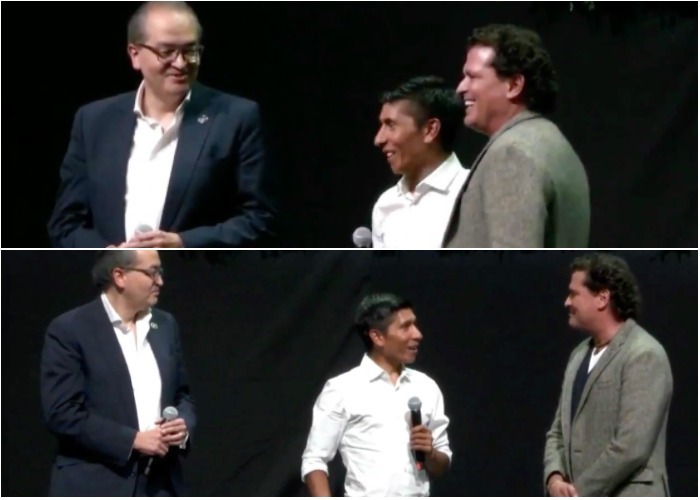 Nairo Quintana saca a relucir sus dotes de cantante ante Carlos Vives