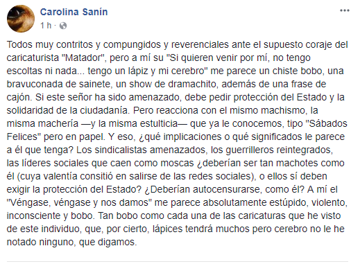  - “Matador, ¿te acuerdas de cuando te burlaste de las mujeres víctimas de violación?”