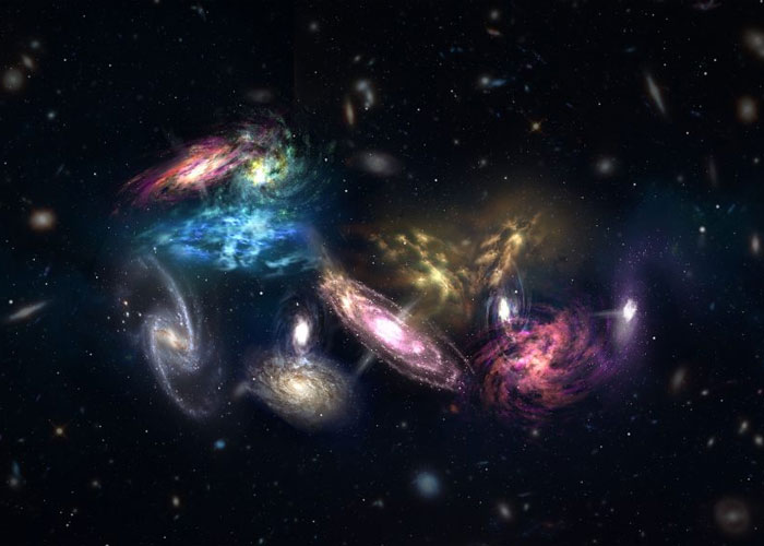 Detectan fusión de 14 galaxias, que se generó al poco tiempo del big bang
