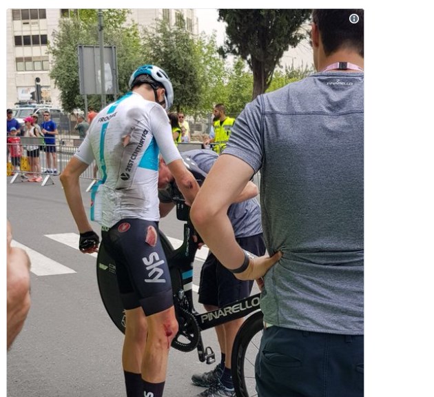 La caída de Froome que lo dejaría afuera del Giro de Italia