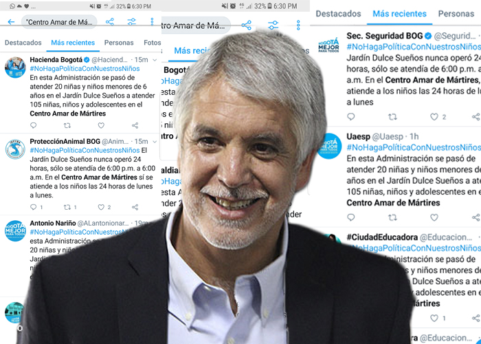 Peñalosa copia y pega mismo tuit contra Petro en todas las redes de la Alcaldía