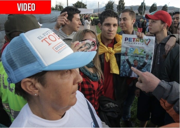 VIDEO: Los petristas que se colaron en el cierre de campaña de Iván Duque