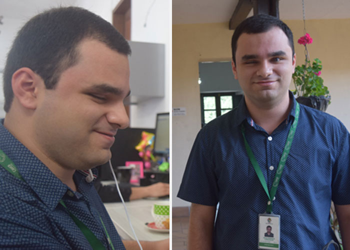 Joven con limitación visual es un funcionario destacado del sector público