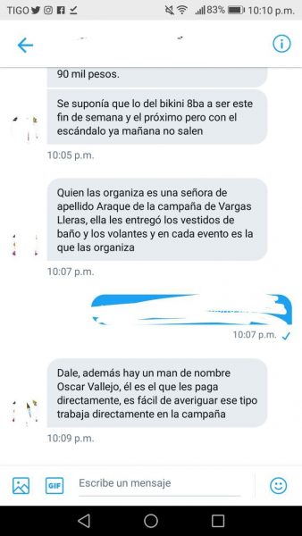  - Mensajes de Whatsapp probarían que campaña en bikini sí salió de V.Ll Magdalena