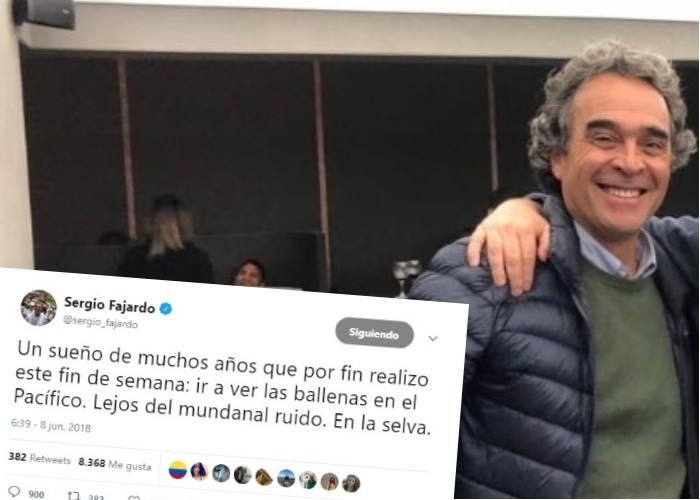 Fajardo cambia la política por ballenas en el Pacífico