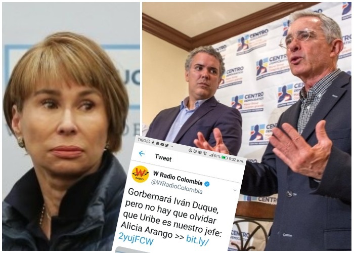 La verdadera frase de Alicia Arango, sobre Uribe y Duque, en La W