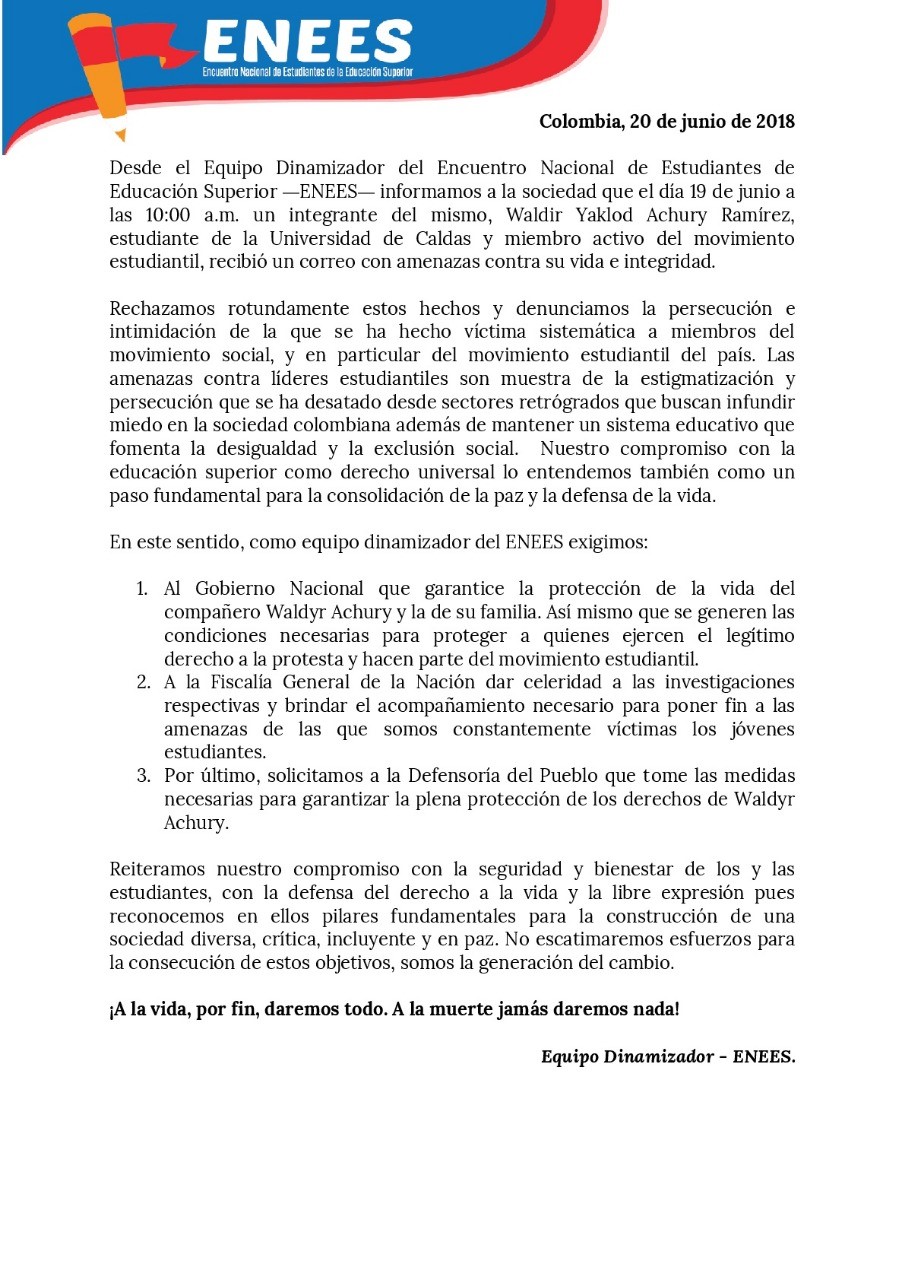  - Así me amenazaron de muerte los paramilitares