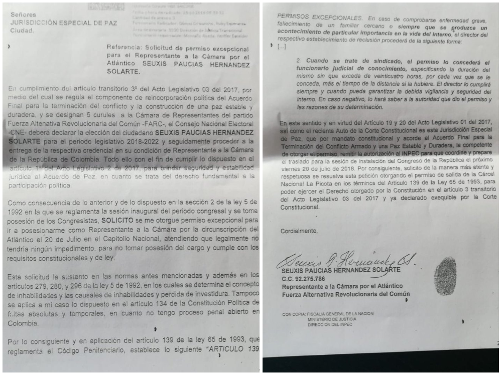  - Santrich, congresista desde la prisión