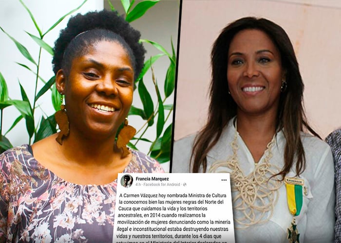 El reclamo de Francia Marquez a la nueva ministra de cultura