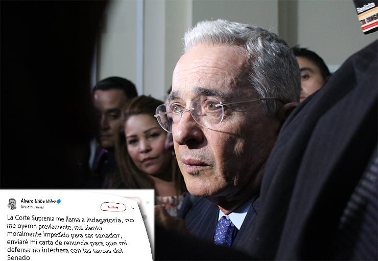 Álvaro Uribe renuncia al senado