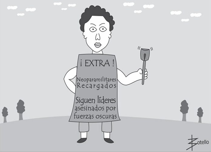 Caricatura: no más líderes sociales asesinados