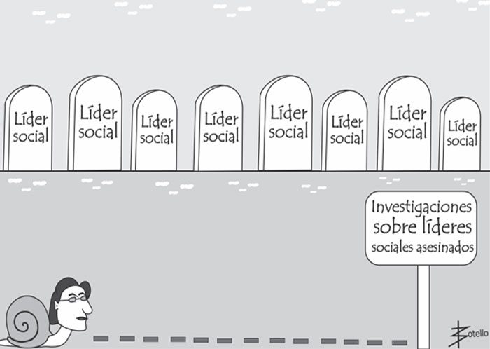 Caricatura: investigaciones sobre líderes sociales asesinados