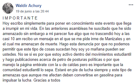 - Así me amenazaron de muerte los paramilitares