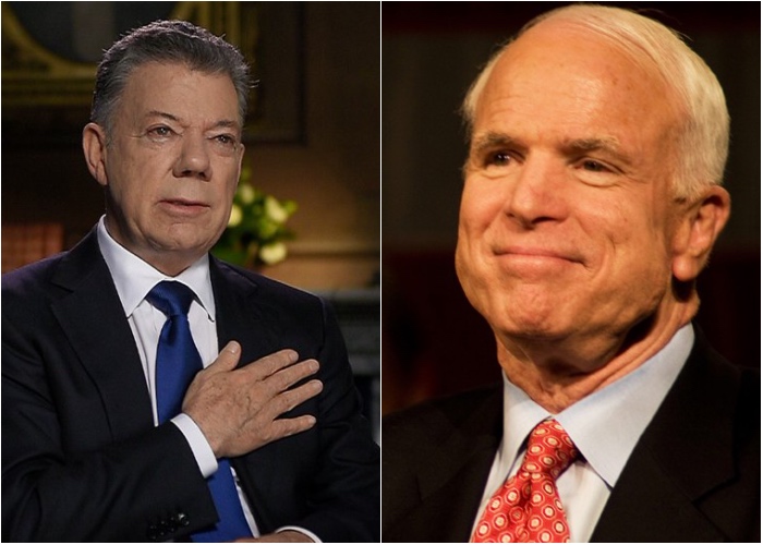 Santos entre los invitados al funeral de John MacCain