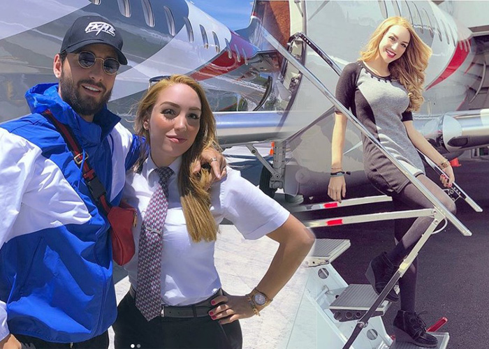 La sensual piloto que lleva a Maluma
